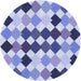 Square Patterned Slate Blue Rug, pat1170blu