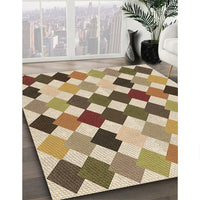 Patterned Saddle Brown Rug, pat1170brn