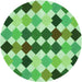 Square Patterned Forest Green Rug, pat1170grn