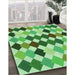 Patterned Forest Green Rug in Family Room, pat1170grn