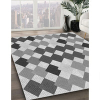 Patterned Platinum Silver Gray Rug, pat1170gry