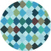 Square Patterned Blue Rug, pat1170lblu