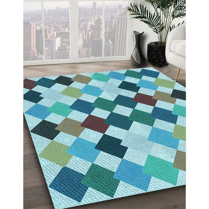 Machine Washable Transitional Blue Rug in a Family Room, wshpat1170lblu