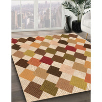 Patterned Mahogany Brown Rug, pat1170org