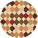 Square Patterned Mahogany Brown Rug, pat1170org