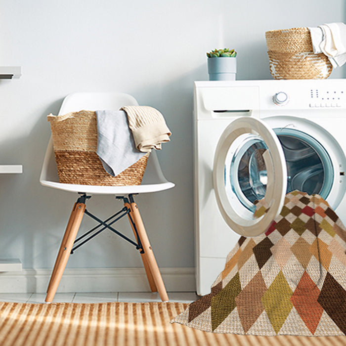 Machine Washable Transitional Mahogany Brown Rug in a Washing Machine, wshpat1170org