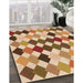 Patterned Mahogany Brown Rug in Family Room, pat1170org