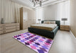 Patterned Dark Orchid Purple Rug in a Bedroom, pat1170pur