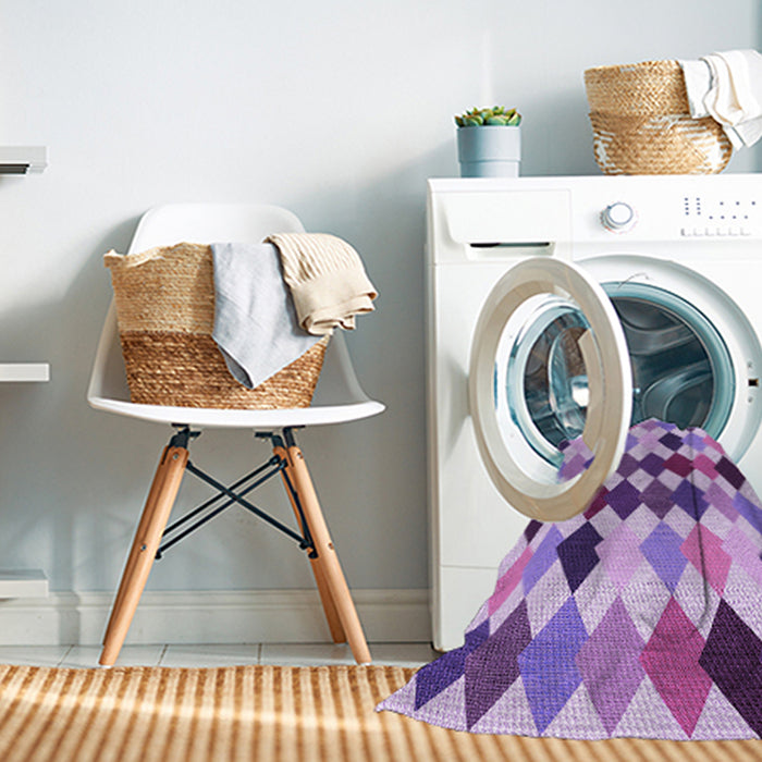 Machine Washable Transitional Dark Orchid Purple Rug in a Washing Machine, wshpat1170pur