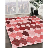 Patterned Pastel Pink Rug, pat1170rd