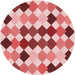 Square Patterned Pastel Pink Rug, pat1170rd