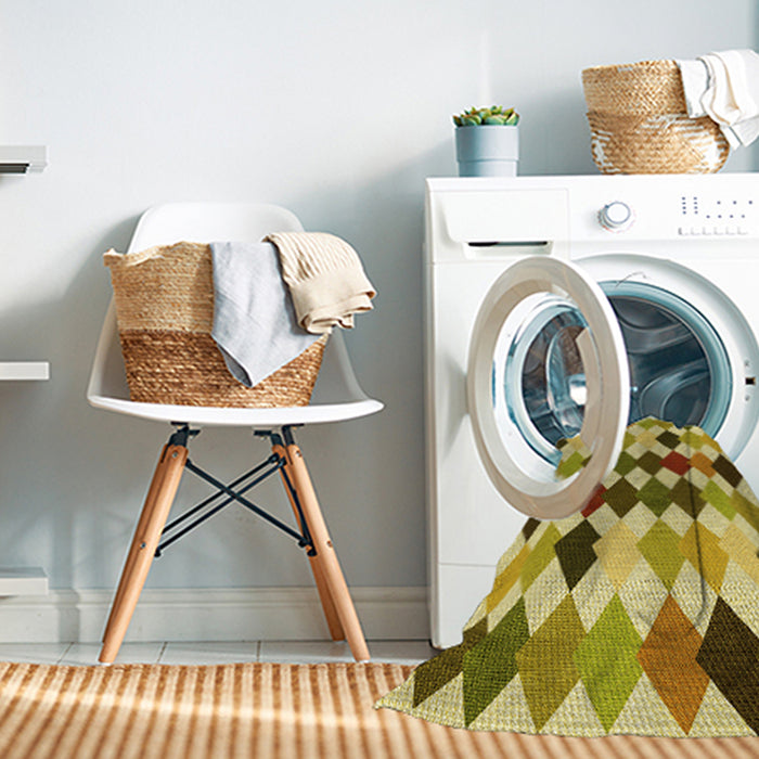 Machine Washable Transitional Dark Bisque Brown Rug in a Washing Machine, wshpat1170yw