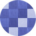 Square Patterned Denim Blue Rug, pat1171blu