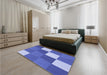 Patterned Denim Blue Rug in a Bedroom, pat1171blu