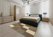 Patterned Sepia Brown Rug in a Bedroom, pat1171brn