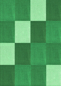 Machine Washable Transitional Green Rug, wshpat1171grn