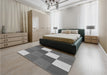 Patterned Dark Gray Rug in a Bedroom, pat1171gry