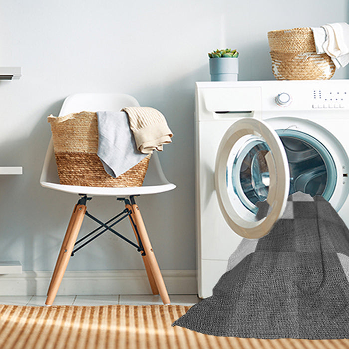 Machine Washable Transitional Dark Gray Rug in a Washing Machine, wshpat1171gry