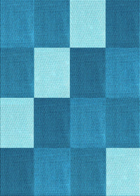 Machine Washable Transitional Bright Turquoise Blue Rug, wshpat1171lblu