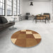 Round Patterned Saddle Brown Rug in a Office, pat1171org