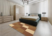 Patterned Saddle Brown Rug in a Bedroom, pat1171org