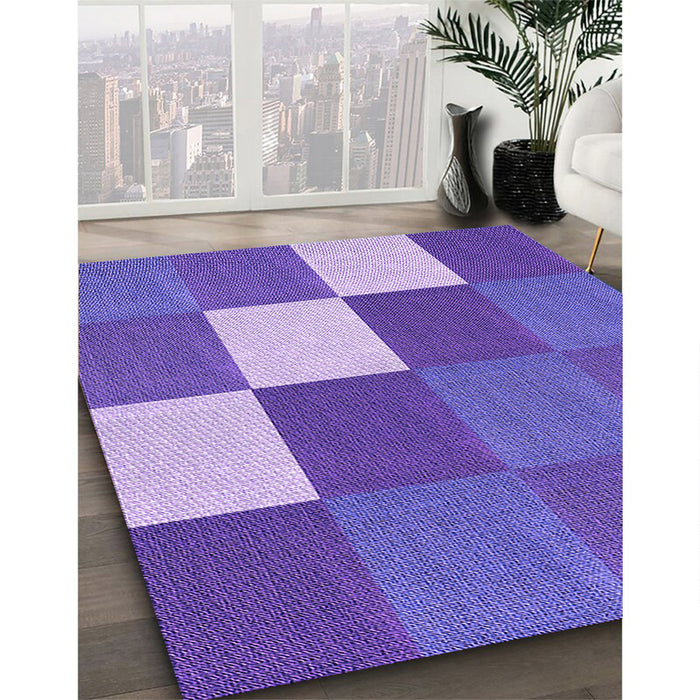 Patterned Purple Mimosa Purple Rug in Family Room, pat1171pur