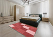 Patterned Red Rug in a Bedroom, pat1171rd