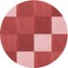 Square Patterned Red Rug, pat1171rd