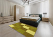 Patterned Dark Bronze Brown Rug in a Bedroom, pat1171yw