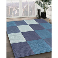 Patterned Blue Novelty Rug, pat1171