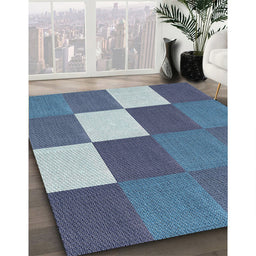 Patterned Blue Novelty Rug in Family Room, pat1171