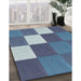 Patterned Blue Novelty Rug in Family Room, pat1171