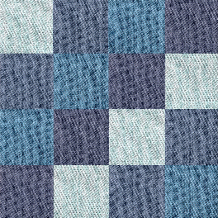 Square Patterned Blue Novelty Rug, pat1171