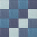 Square Patterned Blue Novelty Rug, pat1171