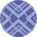 Square Patterned Denim Blue Rug, pat1172blu