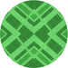 Square Patterned Neon Green Rug, pat1172grn