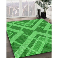 Patterned Neon Green Rug, pat1172grn