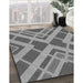 Patterned Gray Rug in Family Room, pat1172gry