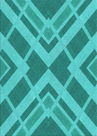 Machine Washable Transitional Dark Cyan Green Rug, wshpat1172lblu