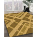 Patterned Orange Rug in Family Room, pat1172org