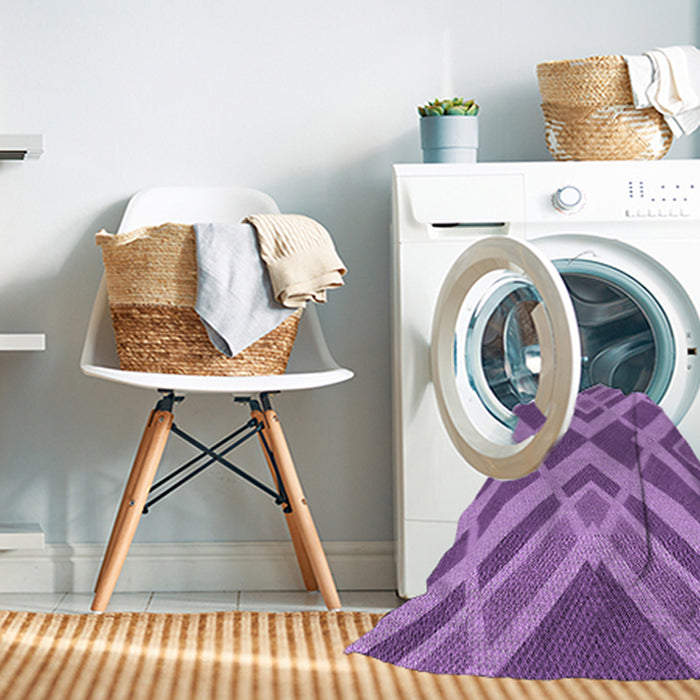 Machine Washable Transitional Violet Purple Rug in a Washing Machine, wshpat1172pur