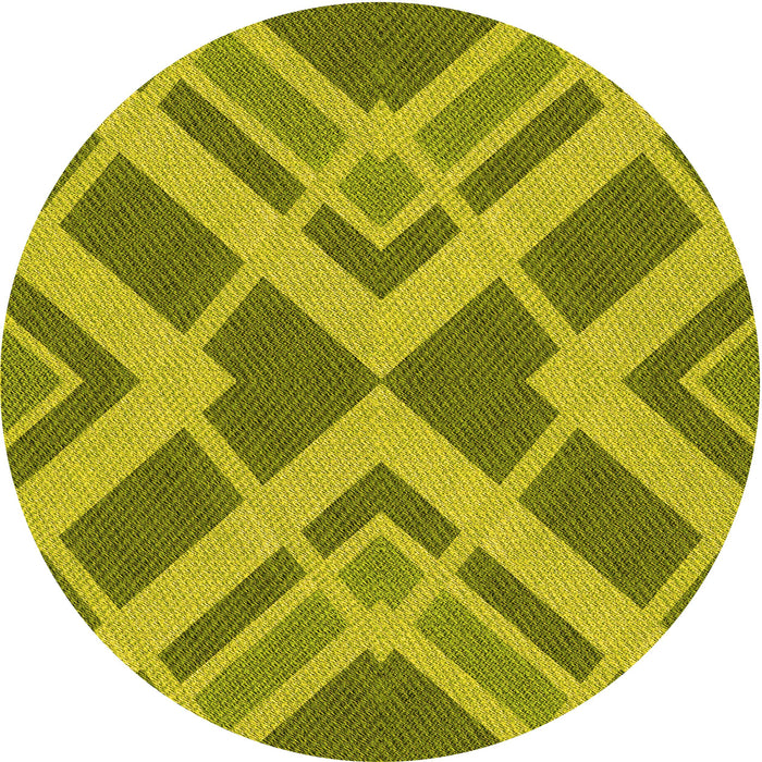 Square Patterned Olive Green Rug, pat1172yw