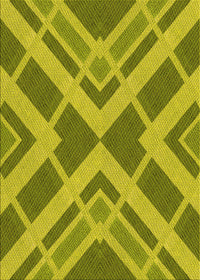 Machine Washable Transitional Olive Green Rug, wshpat1172yw