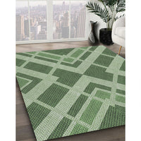 Patterned Forest Green Novelty Rug, pat1172