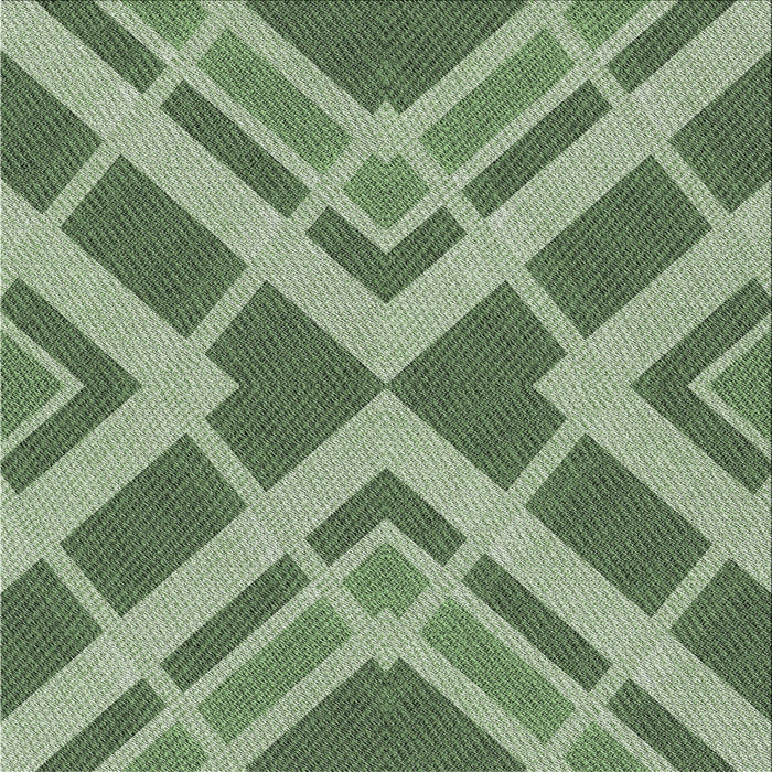 Square Patterned Forest Green Novelty Rug, pat1172