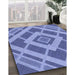 Patterned Denim Blue Rug in Family Room, pat1173blu