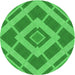 Square Patterned Neon Green Rug, pat1173grn