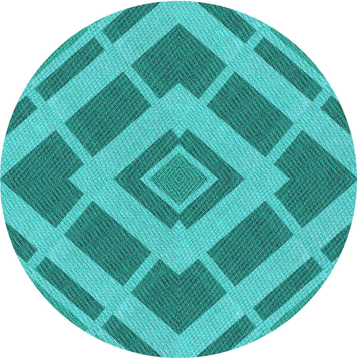 Square Patterned Dark Cyan Green Rug, pat1173lblu