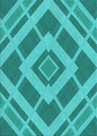 Machine Washable Transitional Dark Cyan Green Rug, wshpat1173lblu