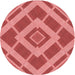 Square Patterned Red Rug, pat1173rd